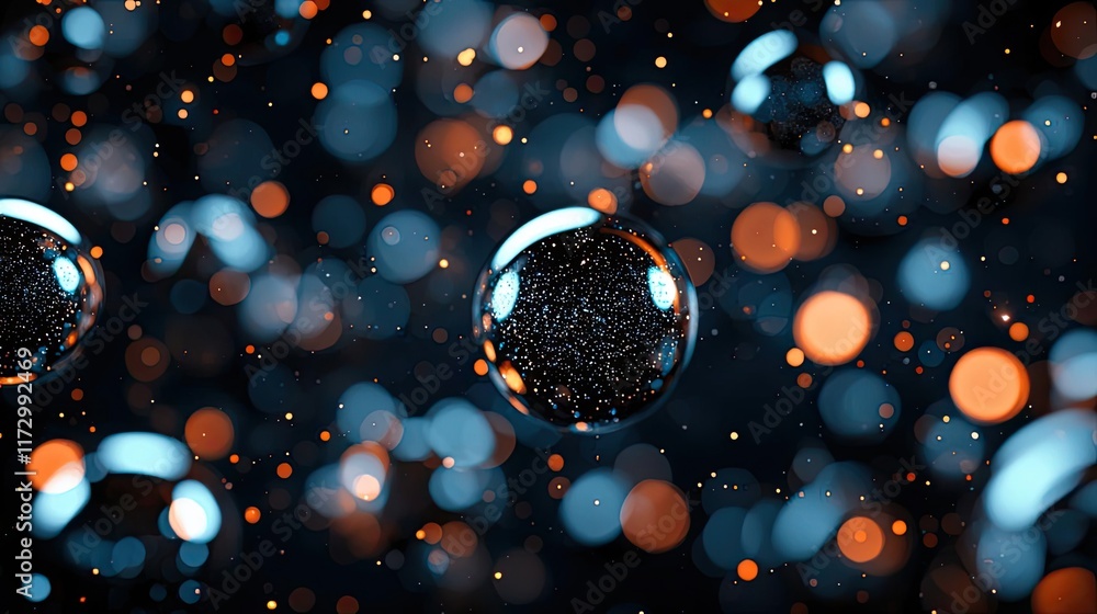 Poster glitter abstract background concept. abstract close-up of bubbles in a colorful, shimmering backgrou