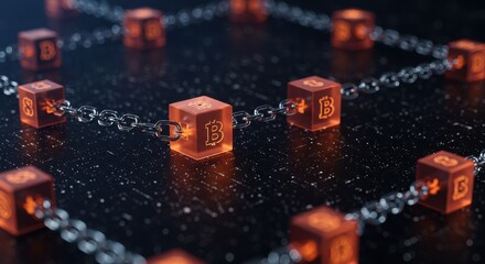 The Power of Blockchain abastack Background,Blockchain formed by binaries and network, A businessman in a suit holds a radiant sphere of light