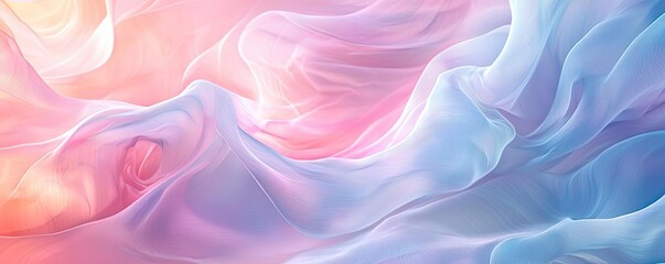 Fototapeta premium Pastel abstract background concept. Abstract colorful fabric texture with soft waves and gentle gradients in pastel shades.