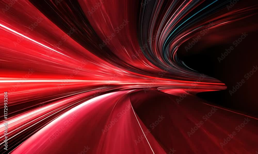 Poster abstract red light trails speed tunnel dynamic energy motion blurred lines background