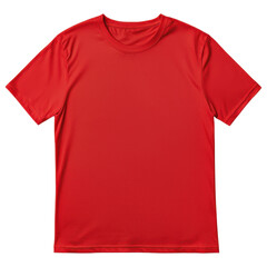 Neatly folded red t shirt with smooth texture and vibrant color
