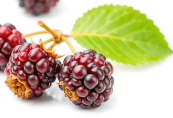 Mulberry with leaf isolated