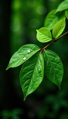 Swamp dogwood Cornus foemina leaves with heavy rain, cornus foemina, green, brown