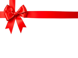 red gift bow isolated on transparent background 