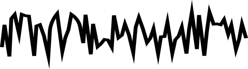 Sound wave icon. Sound waves, Equalizer Audio waves Radio signal Music Recording. Vector black lines isolated on transparent background abstract digital equalizers for mobile app web.