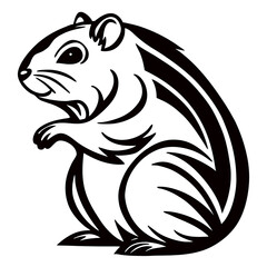 Naklejka premium elegant Hamster head silhouette icon set against a clean white backdrop
