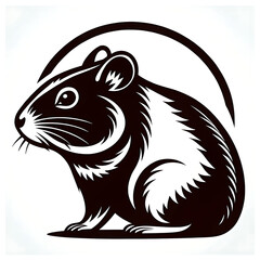 Naklejka premium elegant Hamster head silhouette icon set against a clean white backdrop