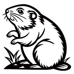 Obraz premium elegant Hamster head silhouette icon set against a clean white backdrop