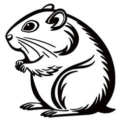 Naklejka premium elegant Hamster head silhouette icon set against a clean white backdrop