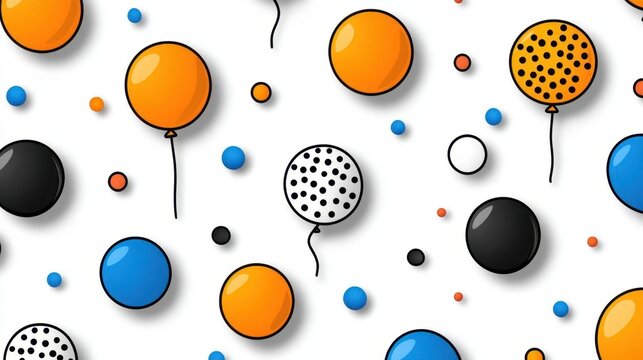 Seamless bright confetti dots in various colors, lively design