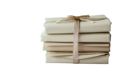 A Stack of Elegant Paper Envelopes Tied with a Decorative Ribbon Perfect for Invitations and Gift Wrapping.