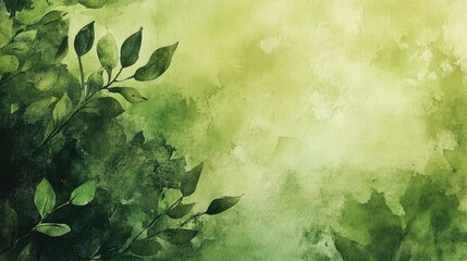 green watercolor foliage abstract background. . spring eco nature