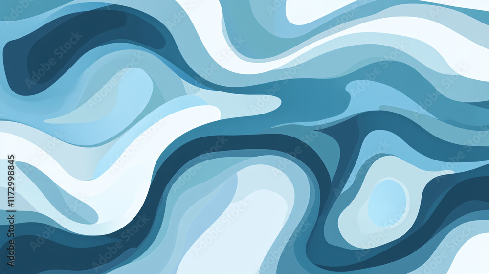 Fototapete A simple abstract blue pattern with soft shapes and texture, creating a calming, visually appealing background, ideal for design projects and digital displays.

