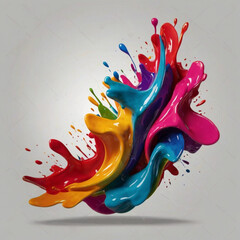 An artistic logo for a creative agency, showcasing a colorful paint splash, symbolizing creativity and innovation. The logo is isolated on a transparent background