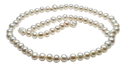 A Beautiful Strand of Pearls Artfully Arranged in a Loop, Perfect for Jewelry or Fashion Themed Projects and Presentations.