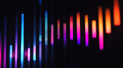 Abstract colorful light bars, digital equalizer.