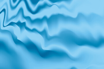 Silk blue background. Abstract vector pattern with copy space. Liquid wave texture, smooth drapery wallpaper. Wedding fabric, satin. Wavy design for banner, card, postcard, backdrop.