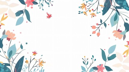 Obraz premium Elegant Geometric Flower Frame for Organic Icons and Squares