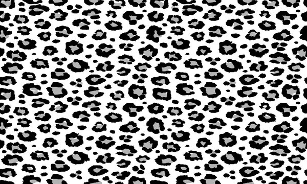 print background texture leopard black and white snow jaguar seamless repeats pattern 