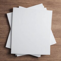 Blank Paper Stack: Minimalist Clean White Sheets on Wood
