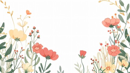 Elegant Geometric Flower Frame with Thin Semicircular Border