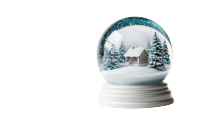 Charming Tiny Snow Globe Capturing a Winter Scene Perfect for Holiday Decor and Seasonal Artwork Projects Featuring Snow-Covered Landscape.