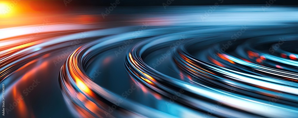 Poster metallic abstract background concept. abstract close-up of smooth metallic waves reflecting light in