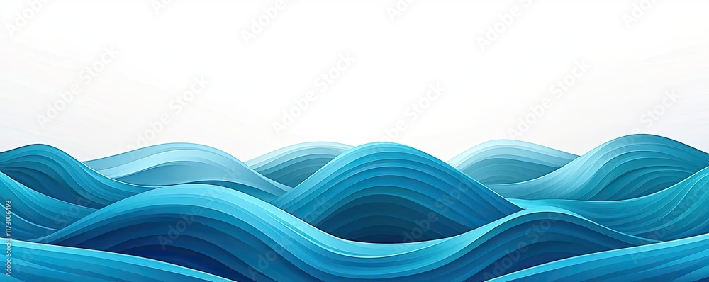 Aufkleber waves abstract background idea. abstract blue waves creating a serene and tranquil oceanic atmospher