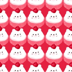 Delicious and cute bear cream cupcakes