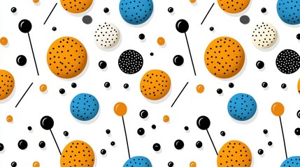 Fun party confetti dots in seamless pattern, colorful design