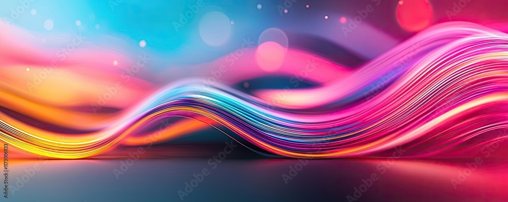 Poster waves abstract background idea. vibrant abstract waves with colorful light effects for modern backgr