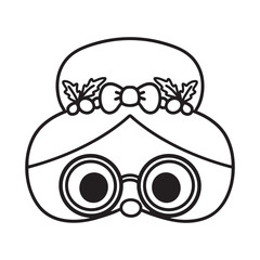 Coloring Mask art Smiling Mrs Santa Clause