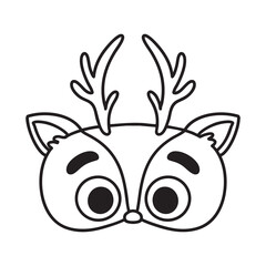 Fototapeta premium Coloring Mask Reindeer Rudolph