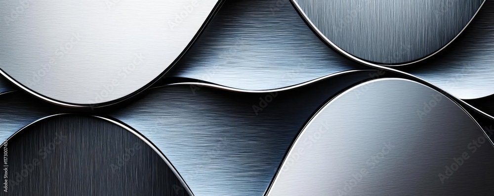 Poster metallic abstract background concept. abstract metal waves in shades of gray, creating a modern and 
