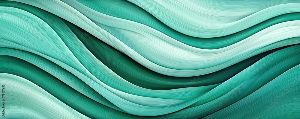 Poster waves abstract background idea. vibrant abstract waves in teal and aqua colors for creative projects