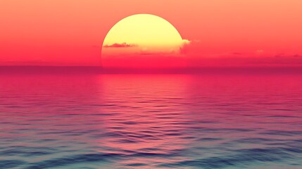 Vibrant sunset over calm ocean. (12)