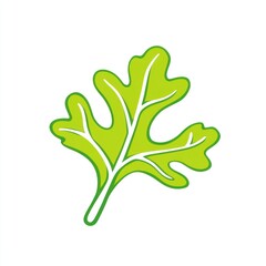 A single vibrant green leaf illustration
