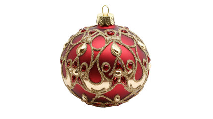 Elegant Traditional Christmas Ornament in Red and Gold Perfect for Holiday Decor and Festive Celebrations.
