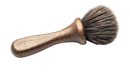 A Traditional Shaving Brush with a Wooden Handle Ideal for Classic Wet Shaving and Grooming Enthusiasts.