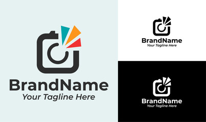 Modern Photographer Logo with Colorful Camera Icon for Photography and Creative Media Businesses