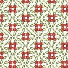 seamless pattern with red flowers