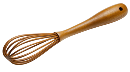 A Traditional Wooden Egg Beater on a White Background Perfect for Kitchen Decor and Culinary Illustrations.
