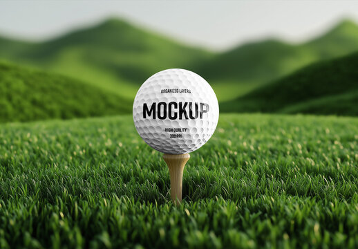 Golf Ball Mockup Designed with AI &ndash; Perfect for Sports Branding and Product Visualization