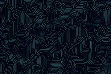 Abstract close-up of a glowing blue digital circuit board, showcasing intricate connections and technological design on a black background.
