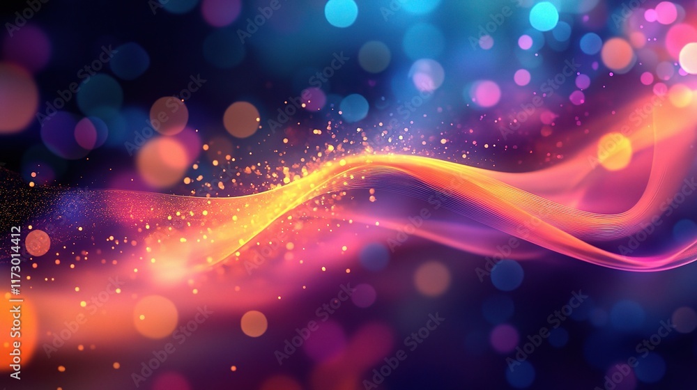 Poster abstract light beams and shapes creating a futuristic image