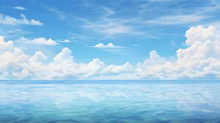 Obraz premium digital vintage style blue sky and ocean graphics poster background