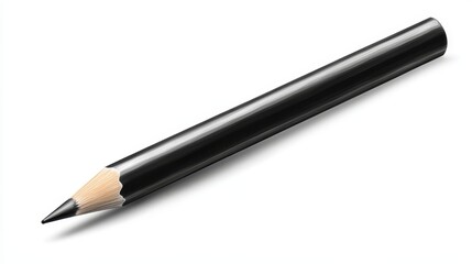 Isolated Black Pencil on White Background Minimalist Study of Art Tool for Creative Expression