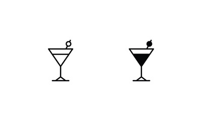 Cocktail  icons set vector stock illustration