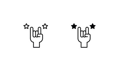 Rock And Roll icons set vector stock illustration