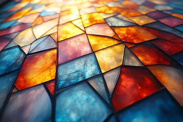 Abstract colorful mosaic glass texture.